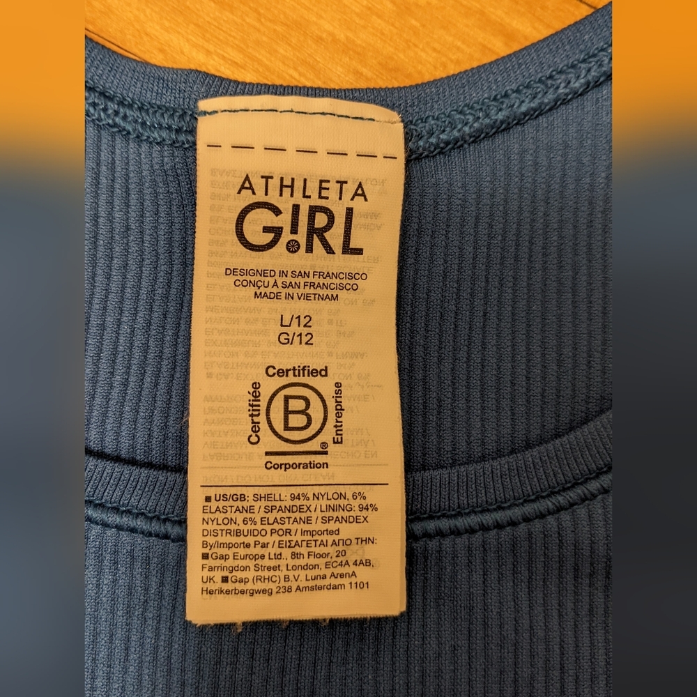 Two Athleta Girl Blue Ribbed Tops - Picture 6 of 6